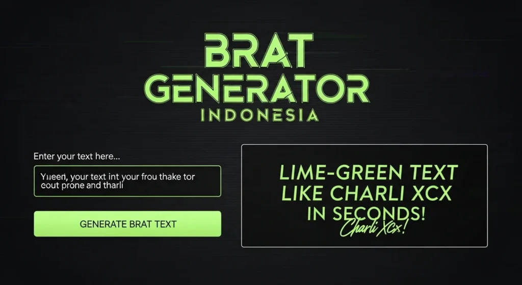 Apa itu Brat Generator Indonesia? Tool viral bikin teks lime-green ala Charli XCX dalam detik!
