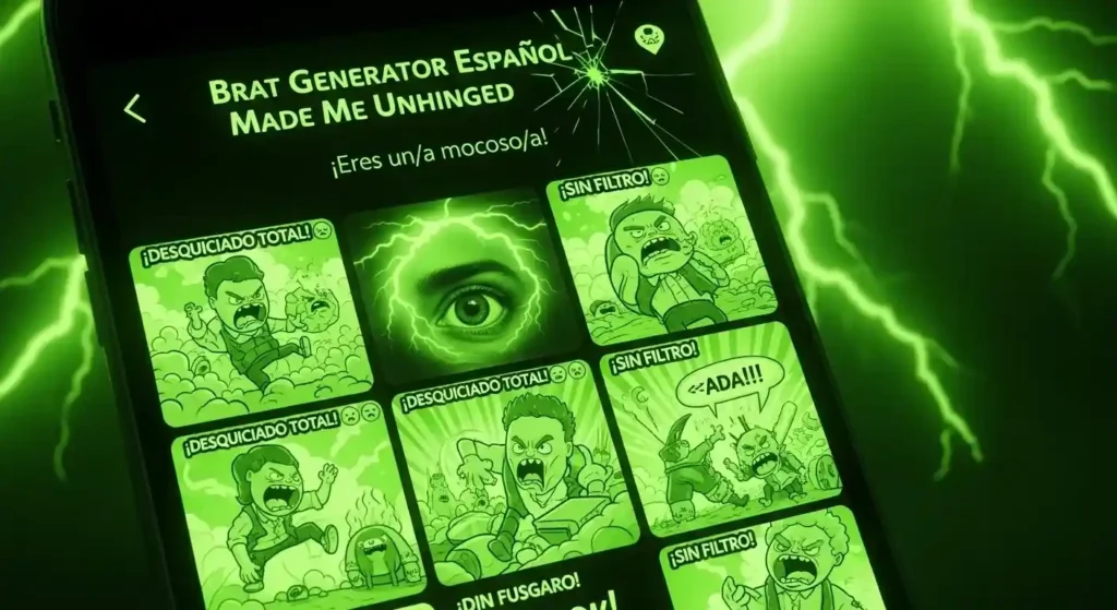 Brat Generator Español Made Me Unhinged one savage phrase in Spanish and my whole feed turned into lime-green, zero-chill pandemonium.