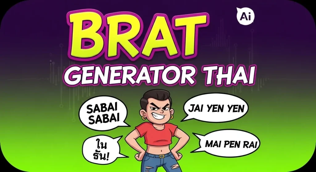 Unlock sassy Thai brattiness with Brat Generator Thai! Craft viral memes, roasts & personas in authentic slang. Free, fun AI tool for creators. Try now!