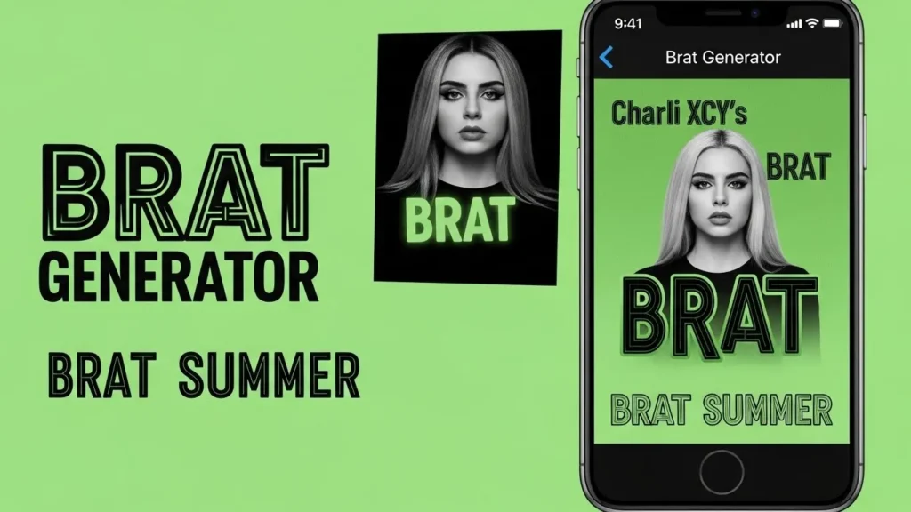 Brat Generator for iPhone/ios Get the viral aesthetic in seconds! Inspired by Charli XCX's Brat era, this must-have app turns your text into bold, iconic graphics. Choose the neon green background or customize your own. Perfect for memes, captions, and Lyric Covers. No design skills needed—just tap, type, and share your creations. Capture the essence of the ultimate Brat Summer. Grab the ultimate fan tool now!